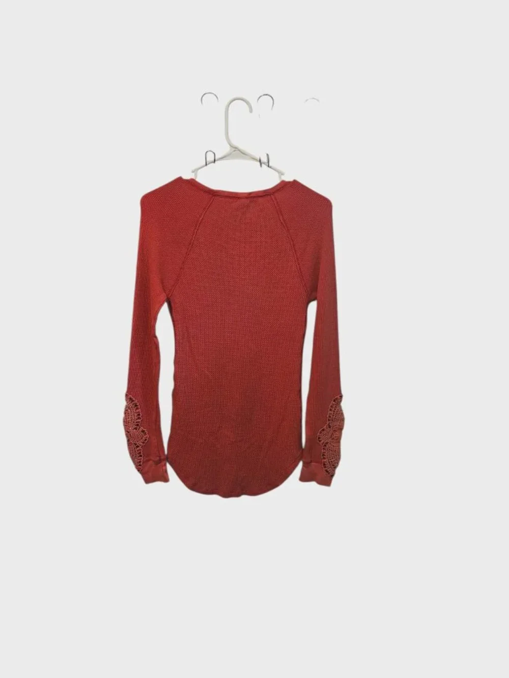 Free People We the Free Synergy Cuff Thermal Top Washed Red/Coral Size L